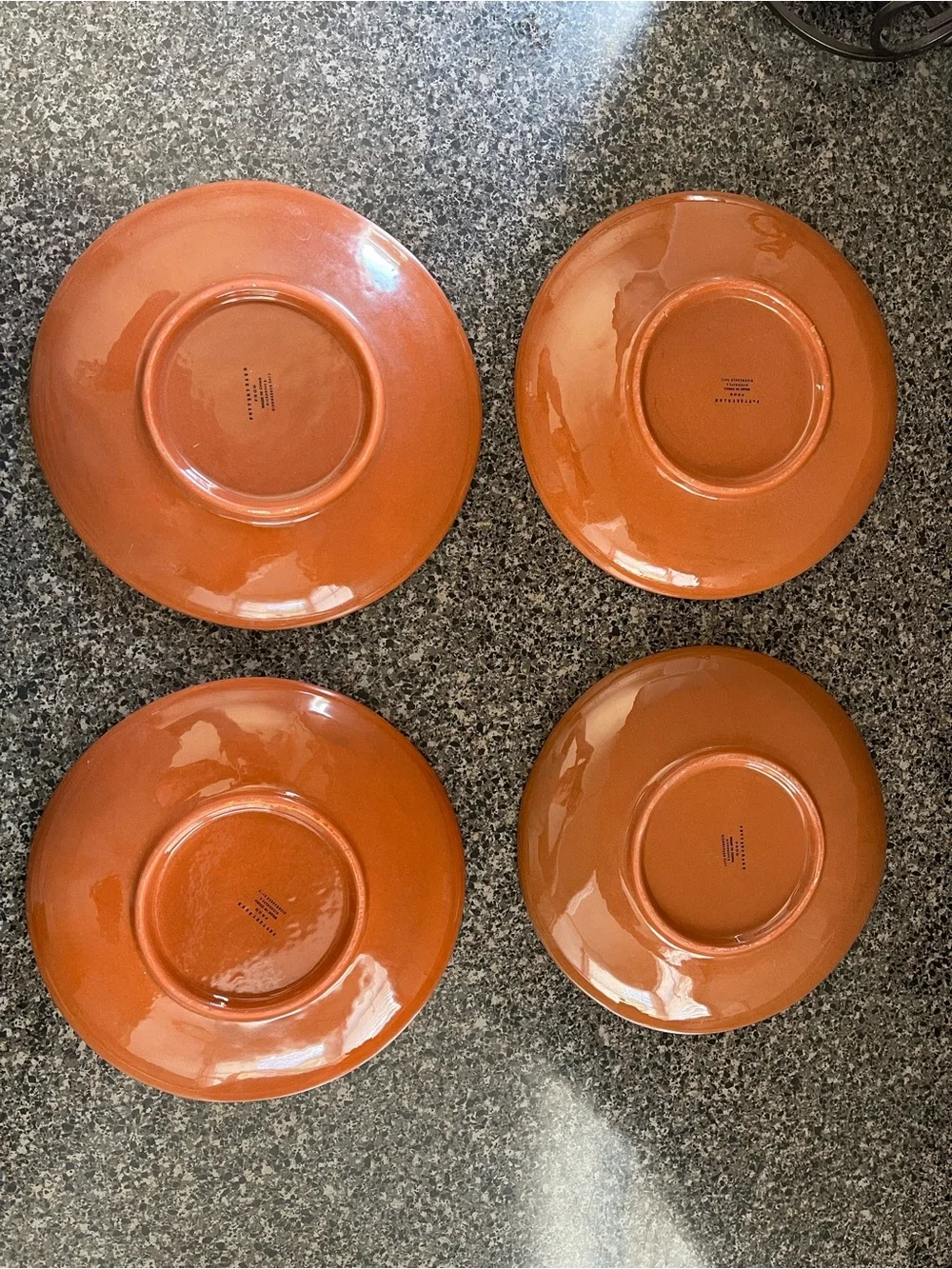 Set of 4 Pottery Barn Blue Raised Frog Salad Plates